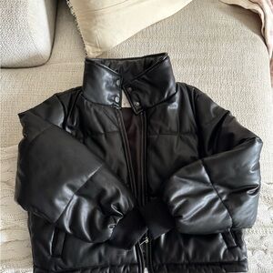 Anthropologie Petite Black Puffer Jacket